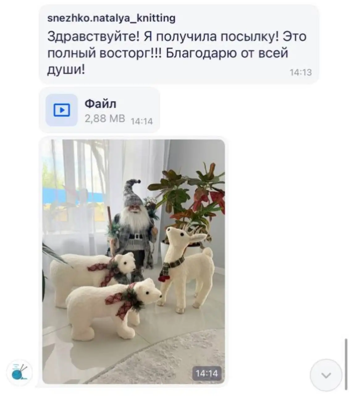 Скриншот отзыва клиента