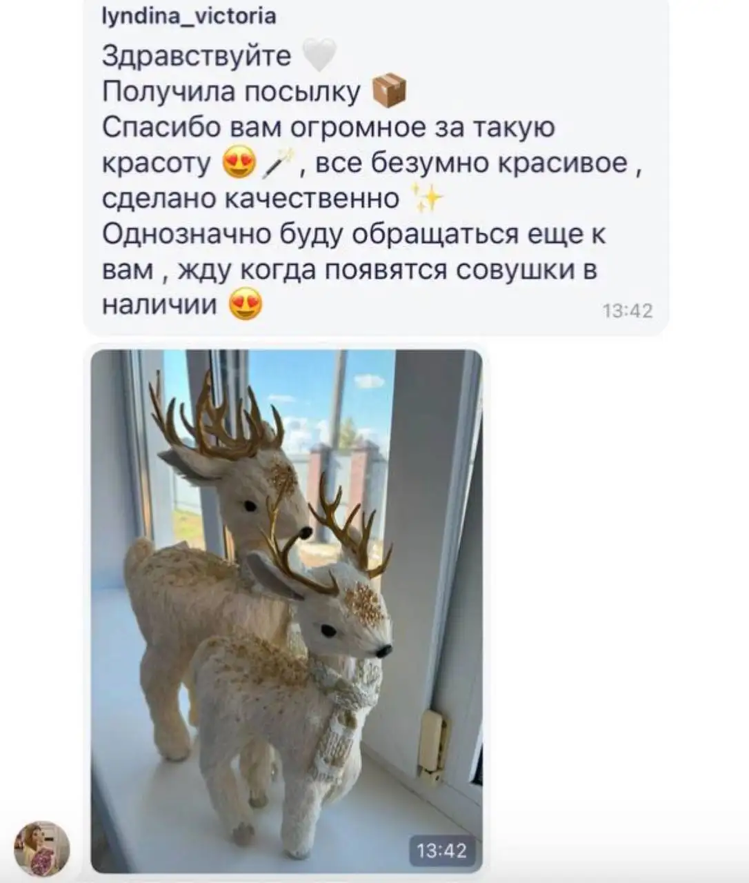 Скриншот отзыва клиента