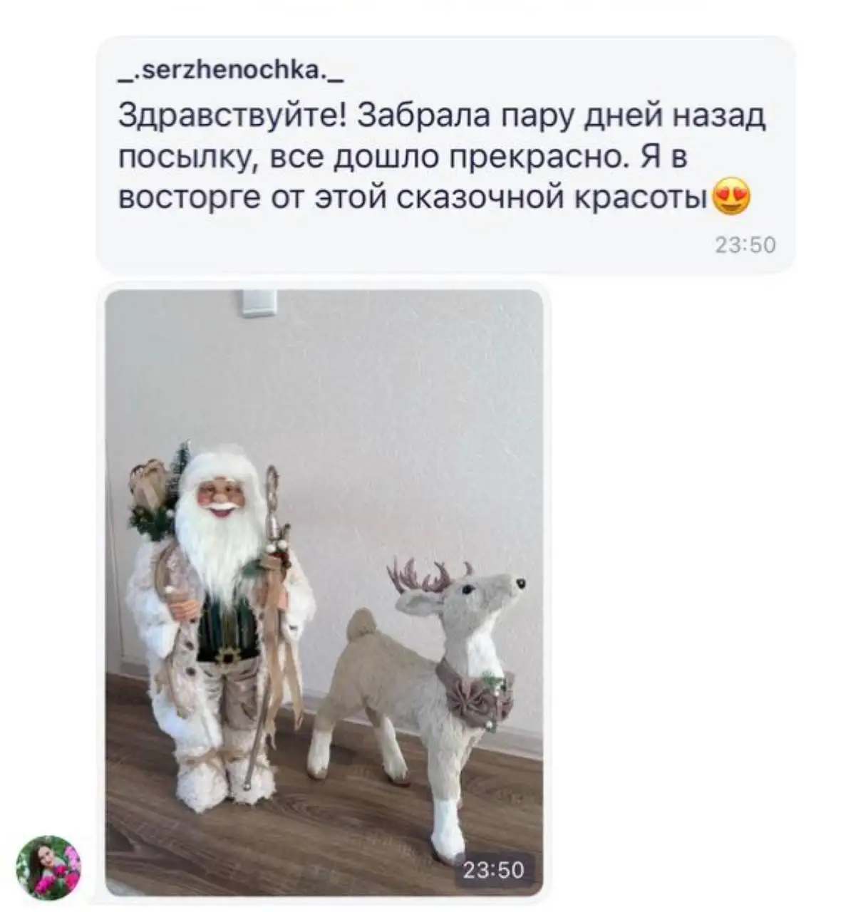 Скриншот отзыва клиента