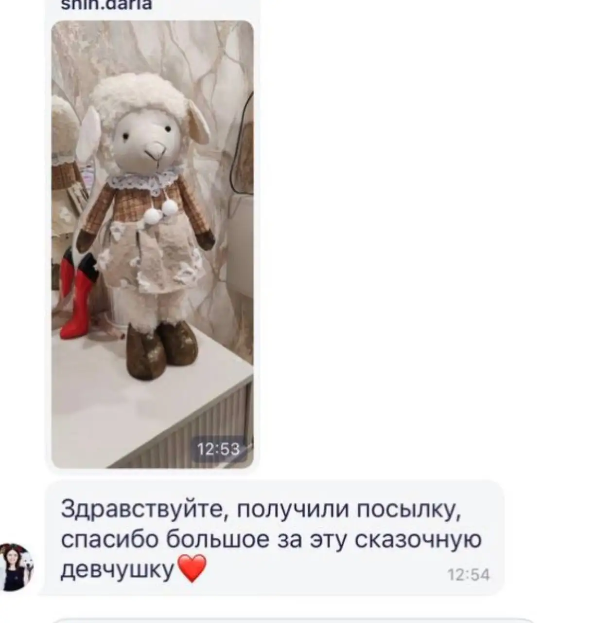 Скриншот отзыва клиента