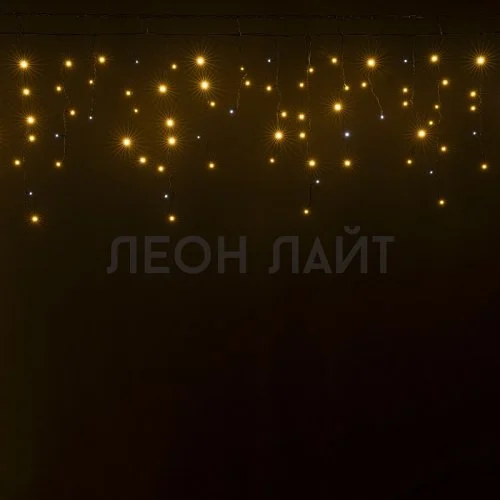 Гирлянда уличная бахрома, 2000 диодов, 50м, черный каучук, тепло-белая с мерцанием