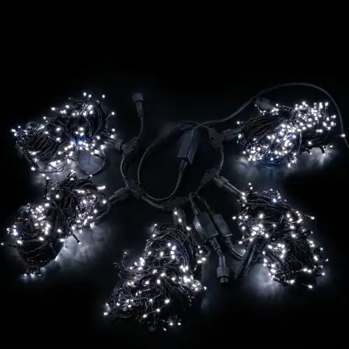 Комплект для дерева 5х20м, 1000Led, белый с мерцанием, черный каучук