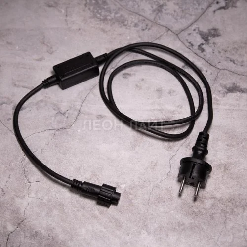 Сетевой шнур с выпрямителем 3А/150W, черный провод, 1.5м