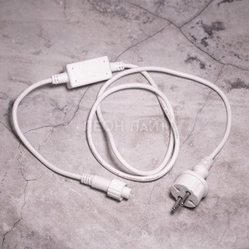 Сетевой шнур с выпрямителем 3А/150W, белый провод, 1.5м