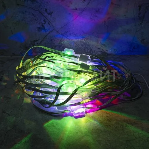 Светодиодный шлейф 30м, 60Led-Smart RGB, белый каучук, с пультом и комплектом креплений