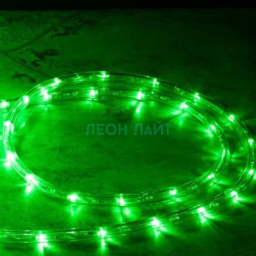 Дюралайт 11 мм, зеленый, 100 м, круглый, 3х-жильный, кратность резки 2м, IP65