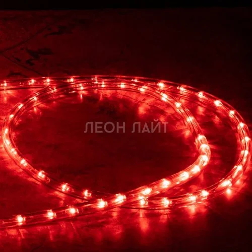 Дюралайт 11 мм, красный, 100 м, круглый, 3х-жильный, кратность резки 2м, IP65