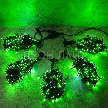 Комплект для дерева 5х20м, 1000Led, зеленый с мерцанием, черный каучук