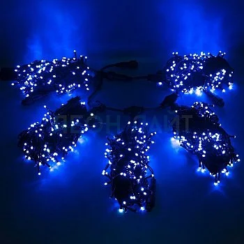 Комплект для дерева 5х20м, 1000Led, синий с мерцанием, черный каучук
