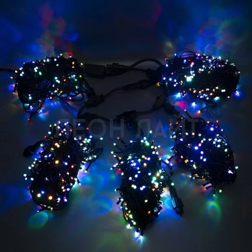 Комплект для дерева 5х20м, 1000Led, ХАМЕЛЕОН-7цв., черный каучук