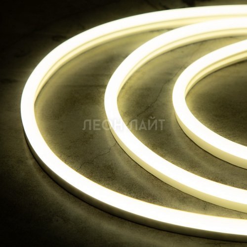 Неон гибкий 8х16 мм, белый, 50 м, плоский, односторонний, IP65, без сетевого провода