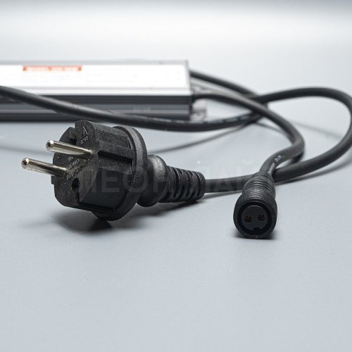 Блок питания 24V, постоянный ток, 100W, для уличных нитей, черный каучук 1,5м