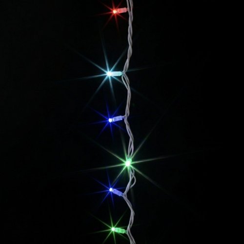 Гирлянда уличная нить, 125 диодов, 10 м, белый каучук, Smart RGB, сетевой шнур и пульт отдельно