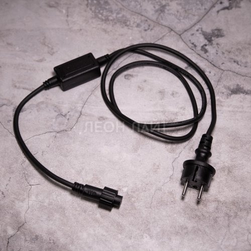 Сетевой шнур с выпрямителем 3А/150W, черный провод, 1.5м