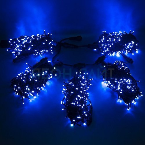 Комплект для дерева 5х20м, 1000Led, синий с мерцанием, черный каучук
