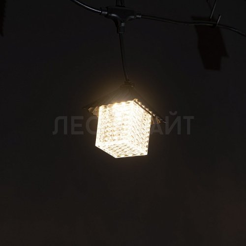 Белт-Лайт 5м, 10L, круглы шлейф, шаг 50 см, уличные фонарики, черный каучук